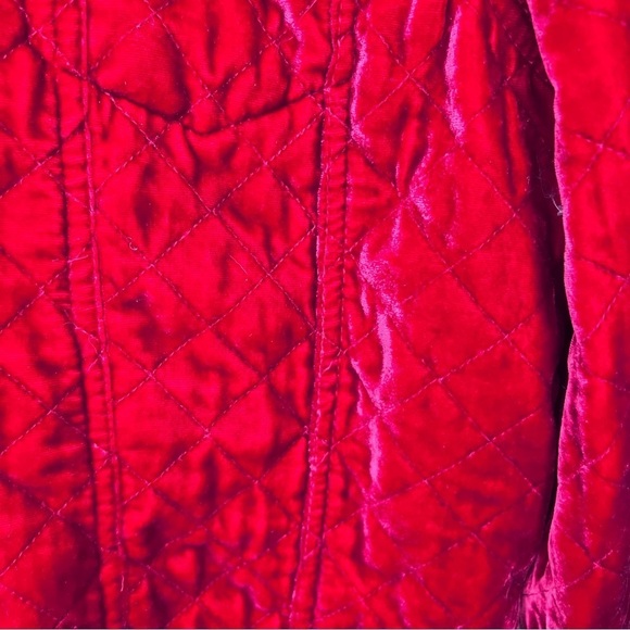 Coldwater Creek Red Quilted Velvet Jacket Size Large Petite - Picture 3 of 10